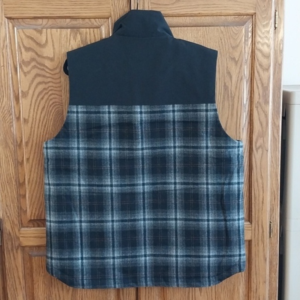Pendleton NWT Men's Size Large Black‎ Gray Plaid Full Zip Wool Rich Blend Vest - Picture 10 of 12